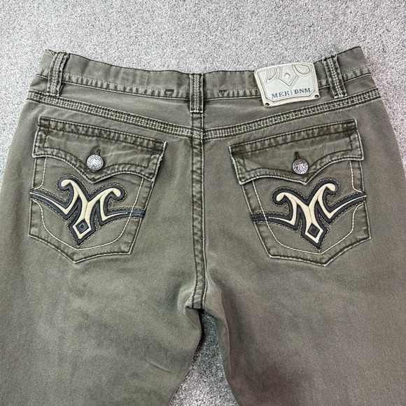MEK DNM button‎ fly Army Green 40x34 Leeds straight jeans Actual 40x30 - Picture 1 of 16
